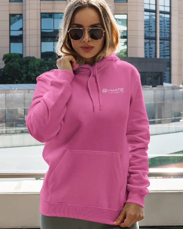 Pink Womens Hoodies Designer Chest 'Think Positive' [colours]