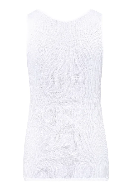 Lace Delight Fine Ribbed Cotton Tank Top | White 71375-101