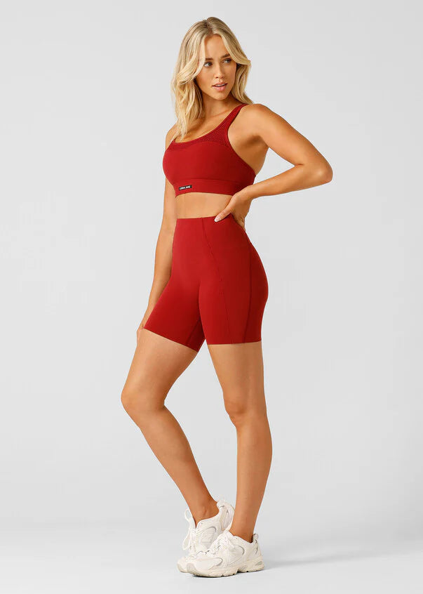 Lorna Jane Sculpt And Support No Ride Bike Short - Cherry