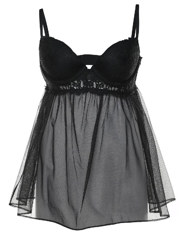 Black Sheer Classic Babydoll - S