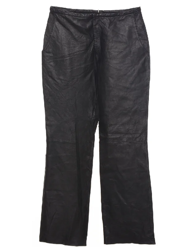 Black Leather Trousers - W31 L31