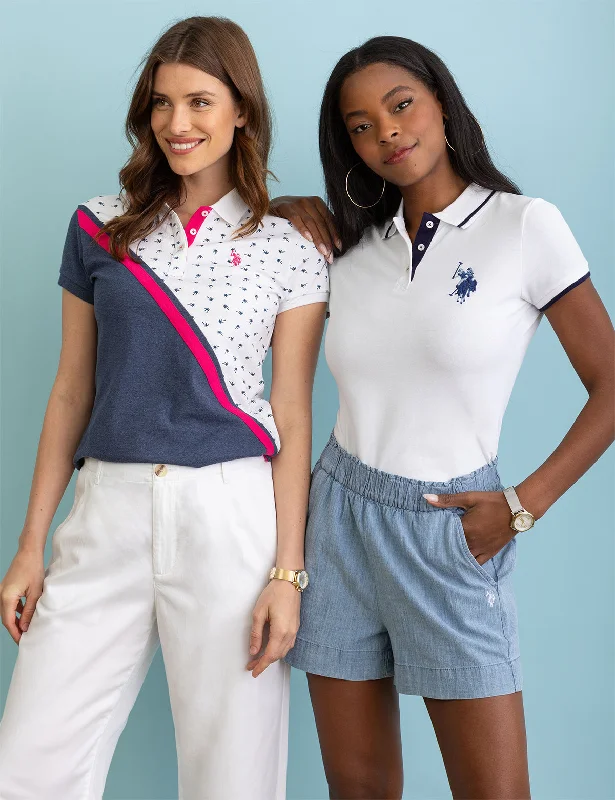 DITSY DIAGONAL COLORBLOCK POLO SHIRT