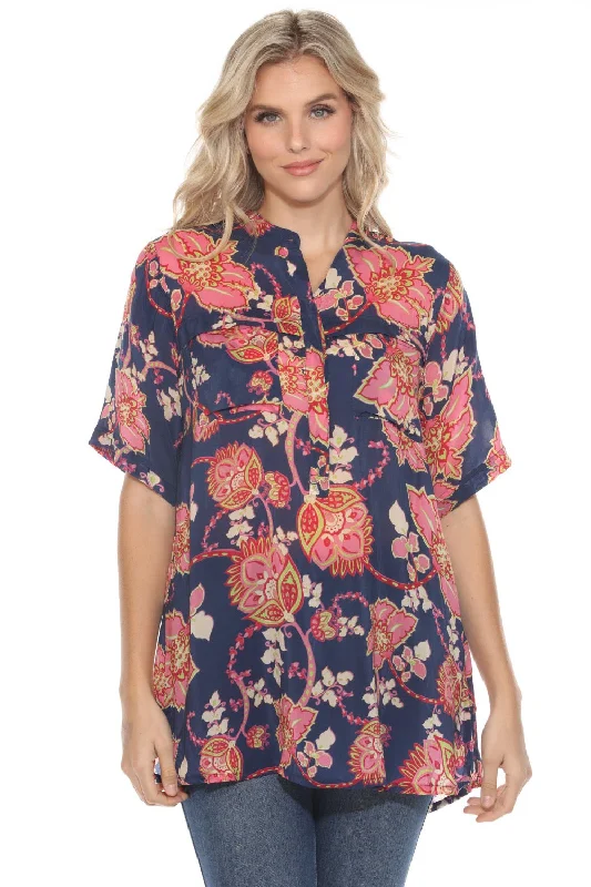 Johnny Was Montreux Printed Floral Blouse JW5524