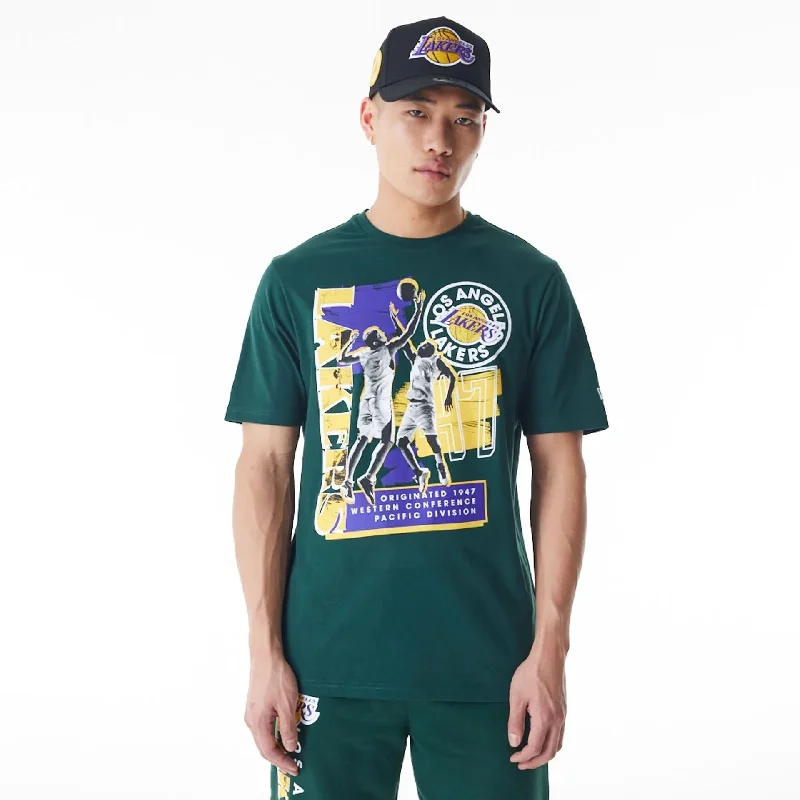 LA Lakers NBA Player Graphic Dark Green T-Shirt