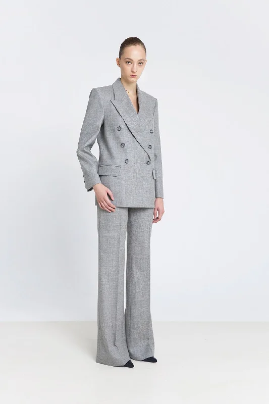 Blazer cruzada lana gris