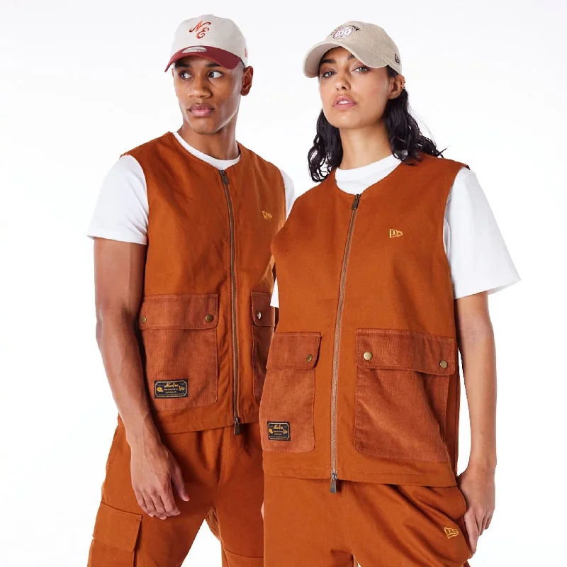 New Era Brown Utility Vest Top