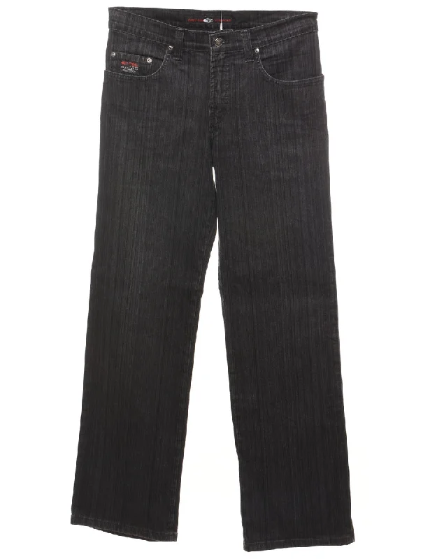 Black Striped Point Zero Y2K Jeans. - W32 L32