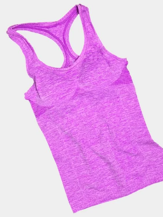 Custom Round Neck Plain Sleeveless Purple Tank Top