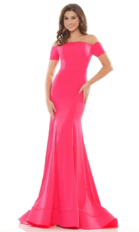 Colors Dress - 2674 Short Sleeve Off Shoulder Gown