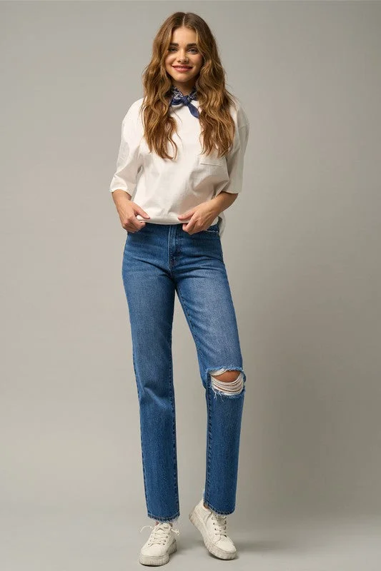 High Rise Straight Jeans