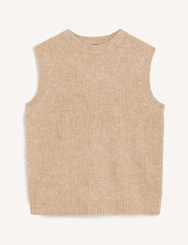 Crew Neck Knitted Vest