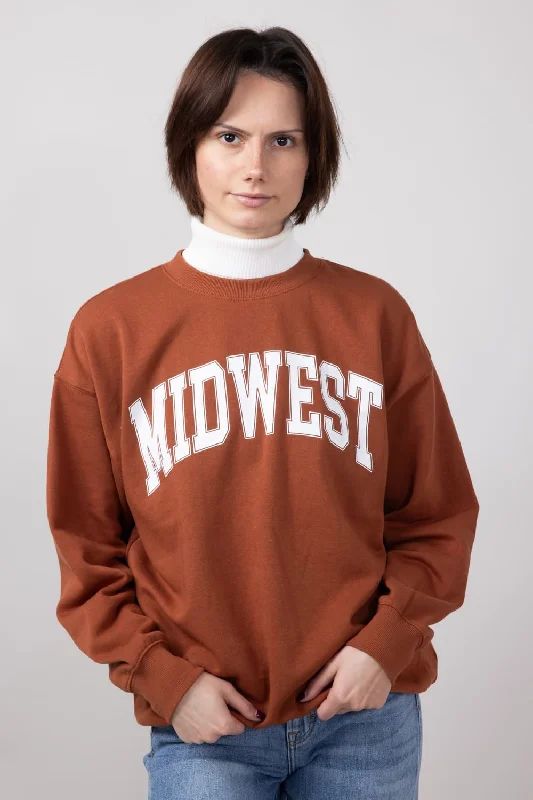 1897 Active Midwest Fleece Sweatshirt for Women in Rust | GT852-RUST