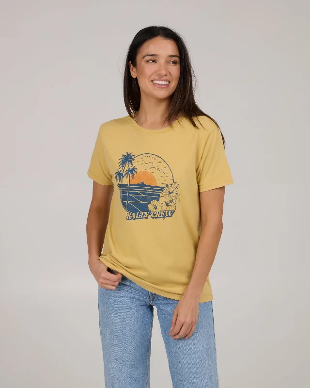 Beach Scene Boyfriend Tee - Dusty Gold