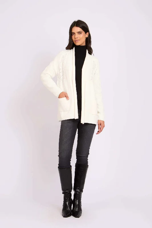 Women Regular Fit Cardigan - Off White