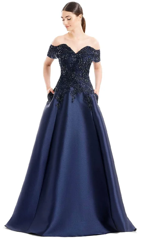 Alexander by Daymor 1668 - Off-Shoulder V-Neck Evening Gown