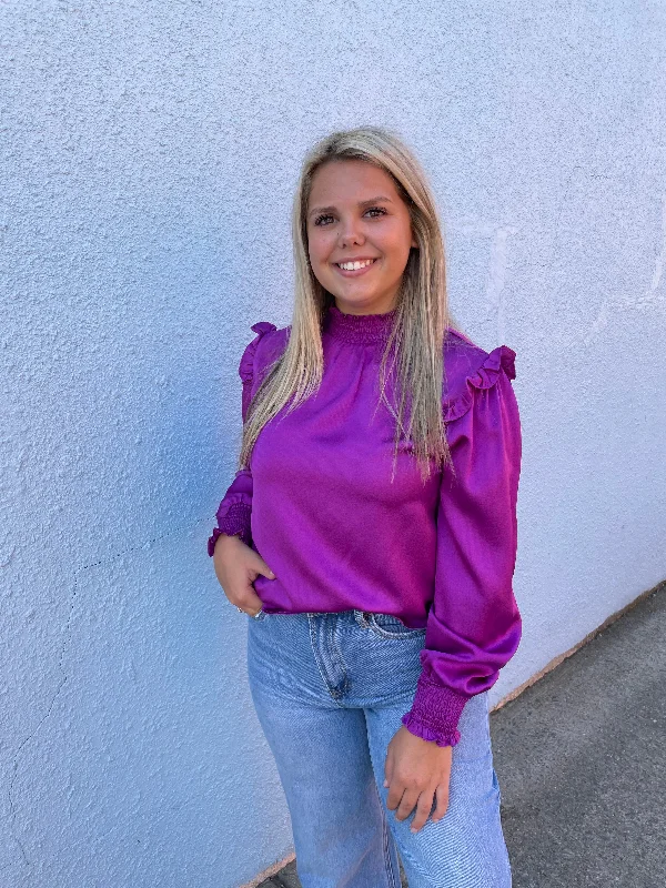 Purple Silk Blouse Traditional Women's  Traditional Women's 