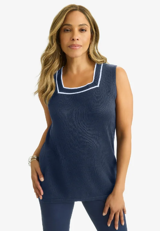 Tipped Fine Gauge Tank Stylish Women's Neon Stylish Women's Neon